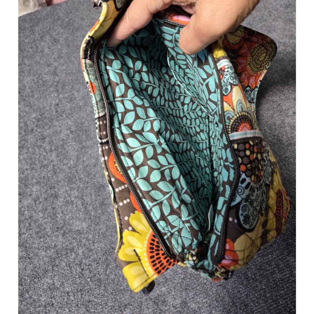 Vera Bradley Bag Orange Yellow Turquoise Messenger Crossbody Floral Purse - Picture 6 of 10